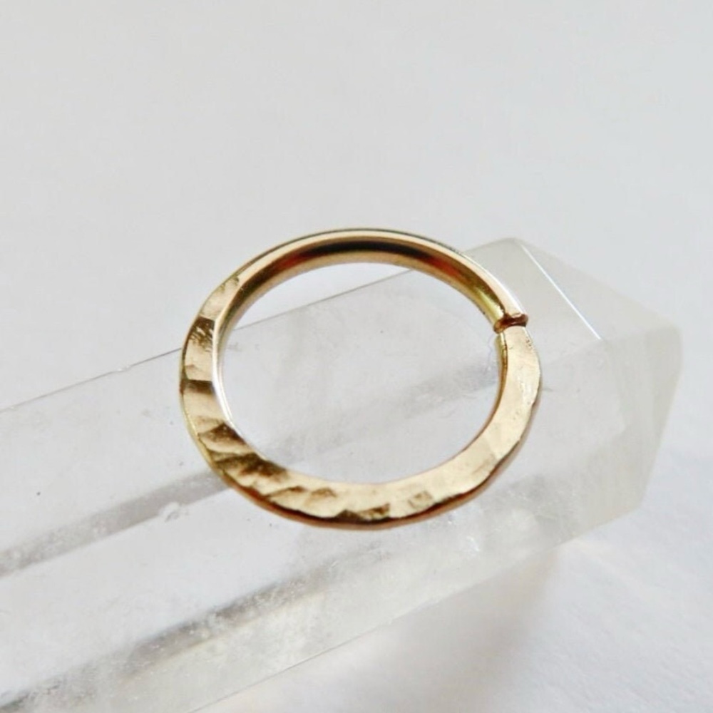 Gold-filled Hammered Septum Ring